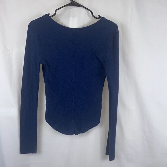 Free People Indigo Navy Blue Tate Layering Keyhole Tee PS - Picture 11 of 15